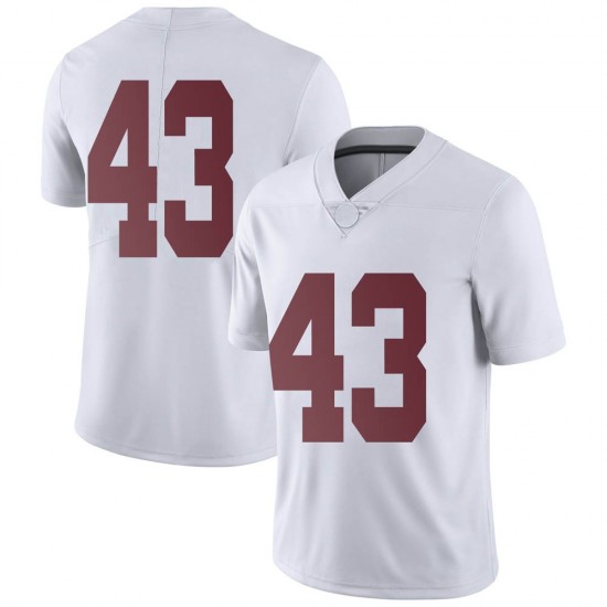 Alabama Crimson Tide Men's Jordan Smith #43 No Name White NCAA Nike Authentic Stitched College Football Jersey VN16E63NL